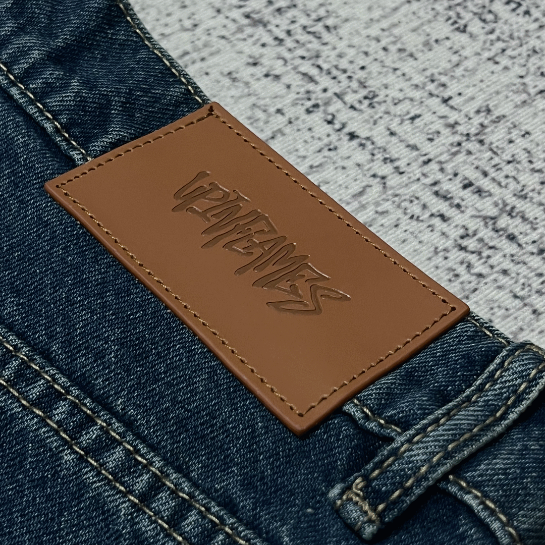 Up In Flames Denim Shorts (Blue) - Image 11