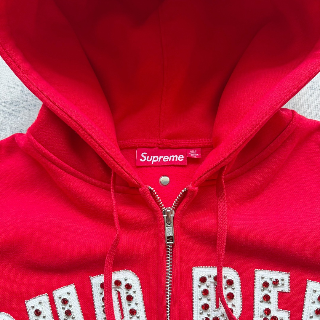 Supreme Bb Simon Zip Up Hoodie (Red) - Image 6