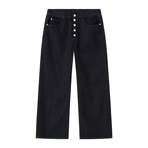 Unbranded Black Multi-Button Wide-Leg Jeans - Image 13