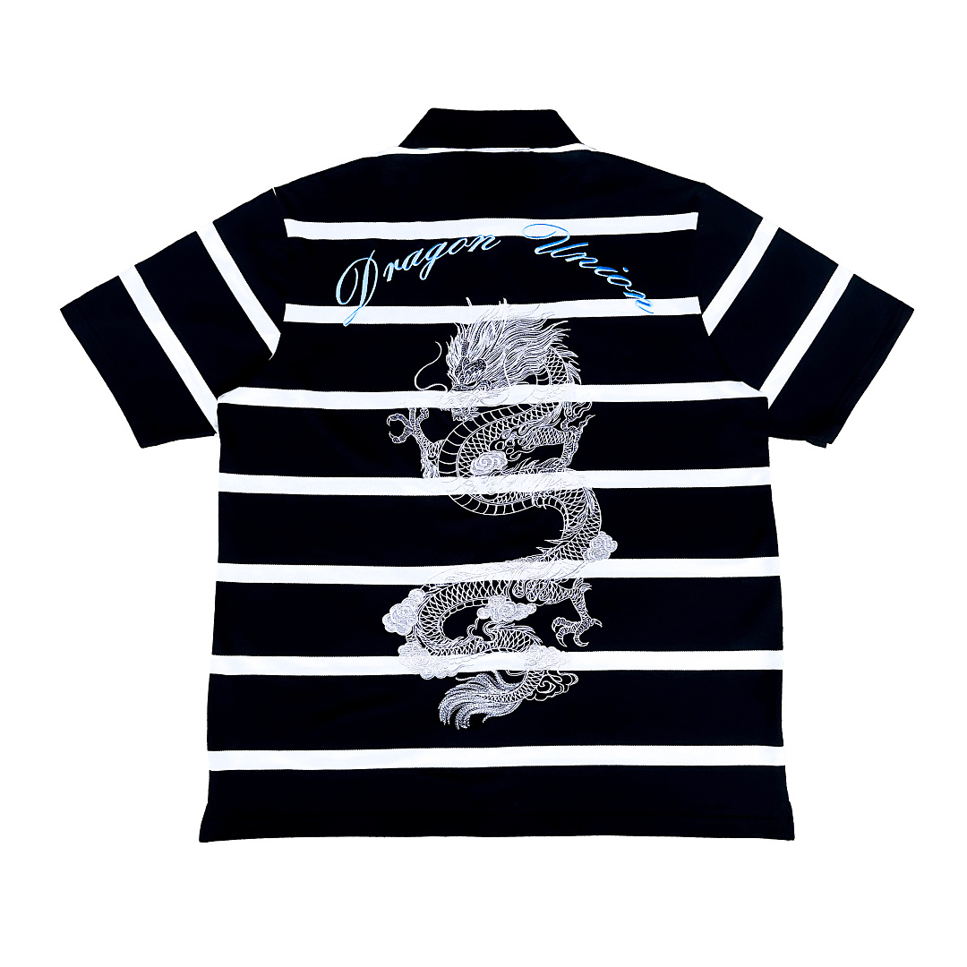 Dragon Union Striped Dragon Embroidery Polo - Image 3