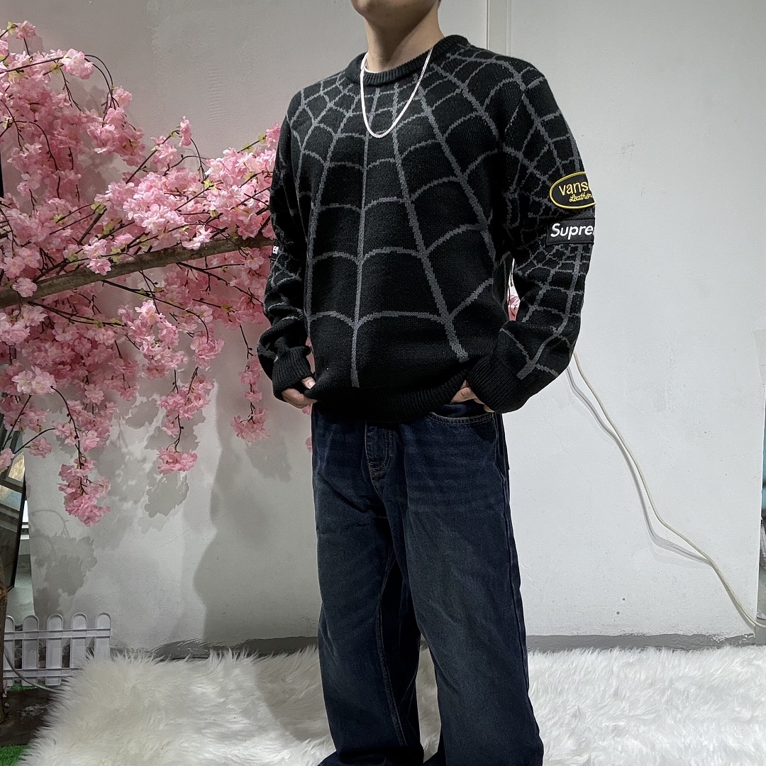 Supreme Spiderman Knit Sweater (Black) - Image 7