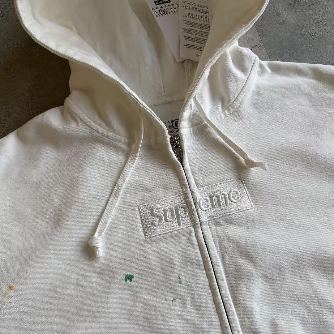 Supreme MM6 ZIP UP HOODIE BEST White ! - Image 9