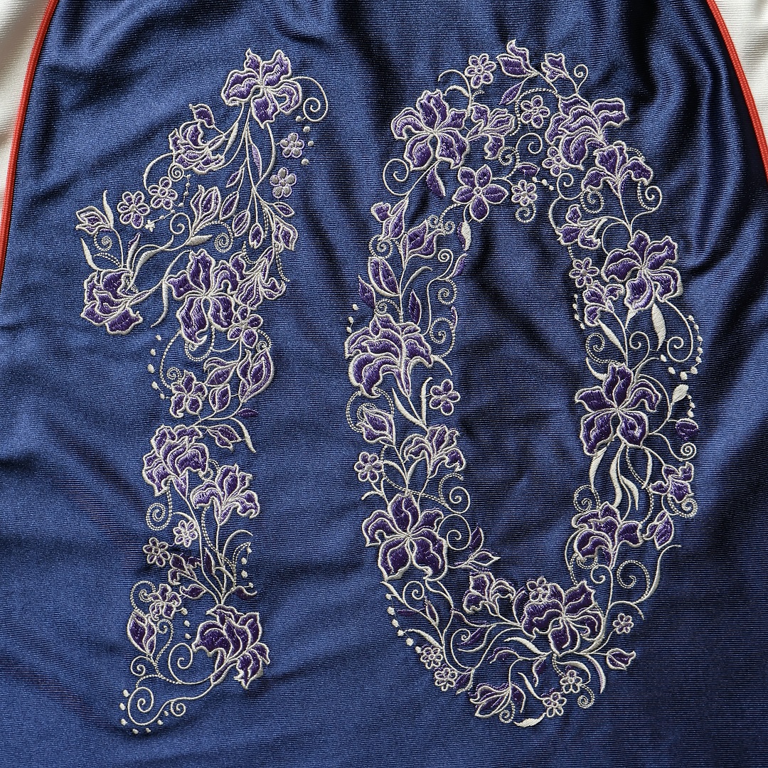Unbranded "Night Garden" Heavy Embroidery Satin Jersey - Image 9