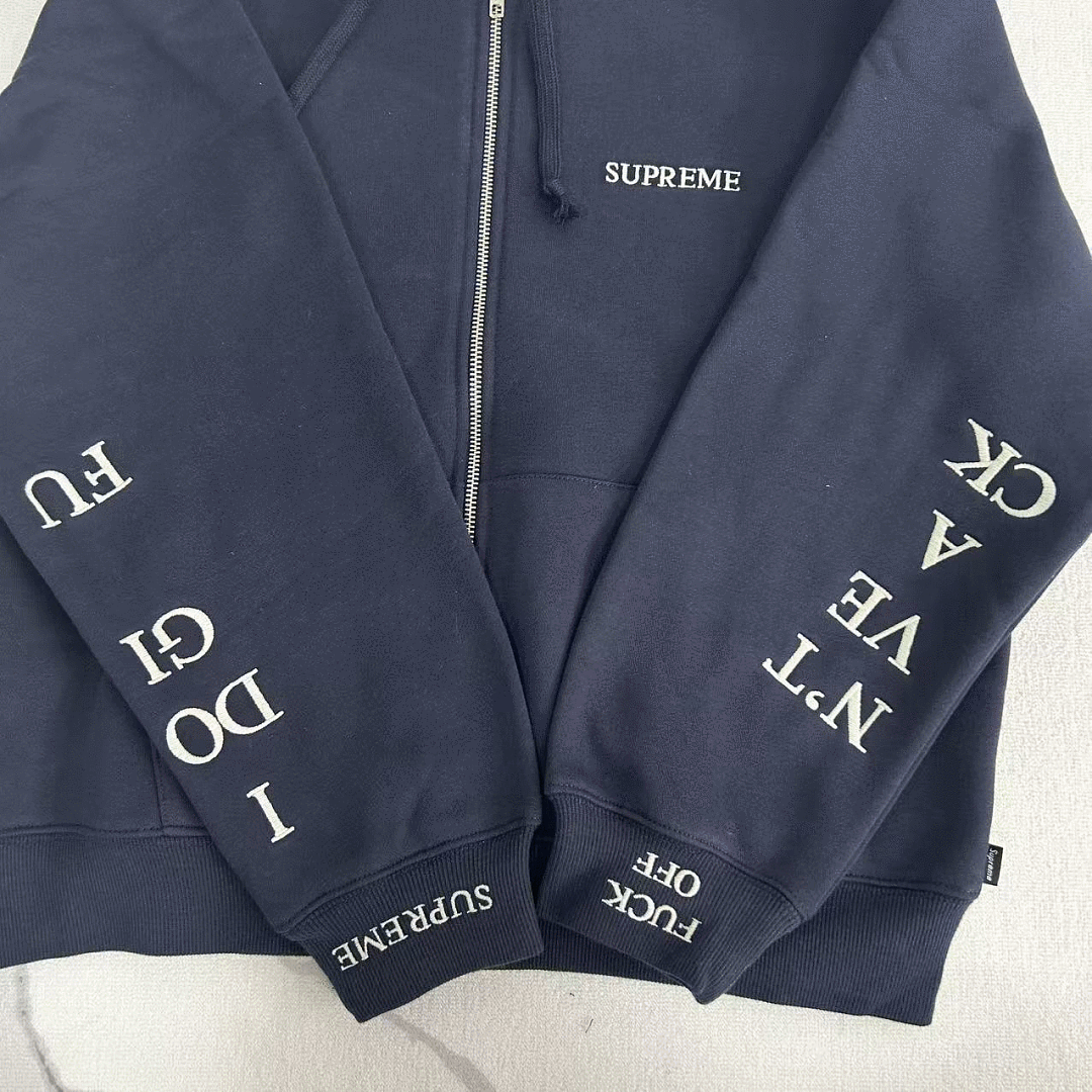 Supreme FW25 IDGAF Zip Up Hooded Sweatshirt - Image 5