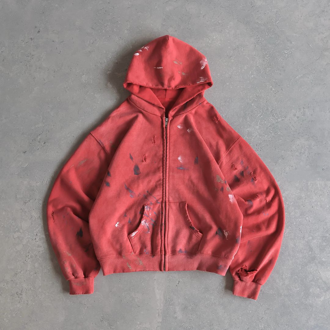 SOLVA "Atelier Destroy" Hand-Drawing Washed Zip Hoodie - Image 12