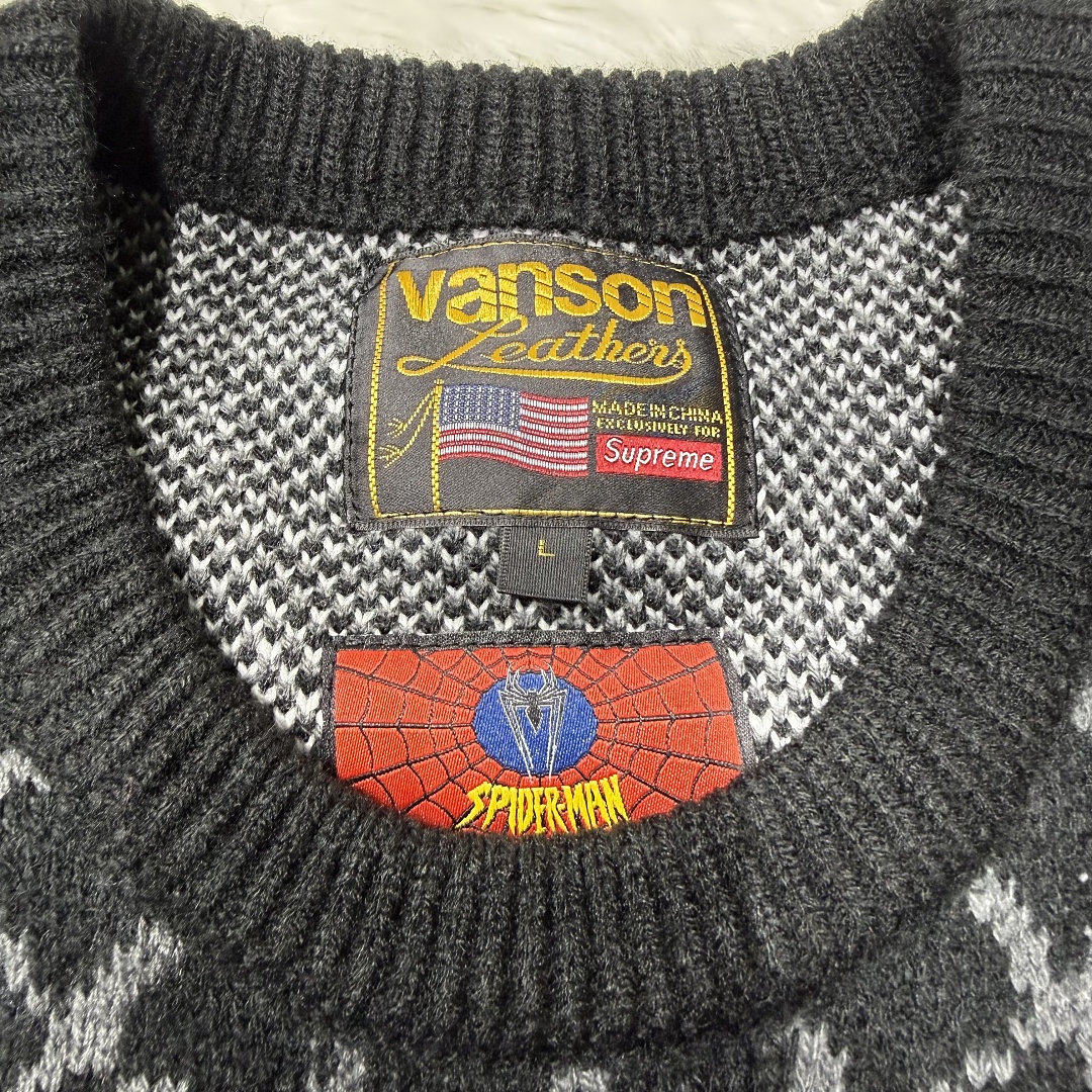 Supreme Spiderman Knit Sweater (Black) - Image 16