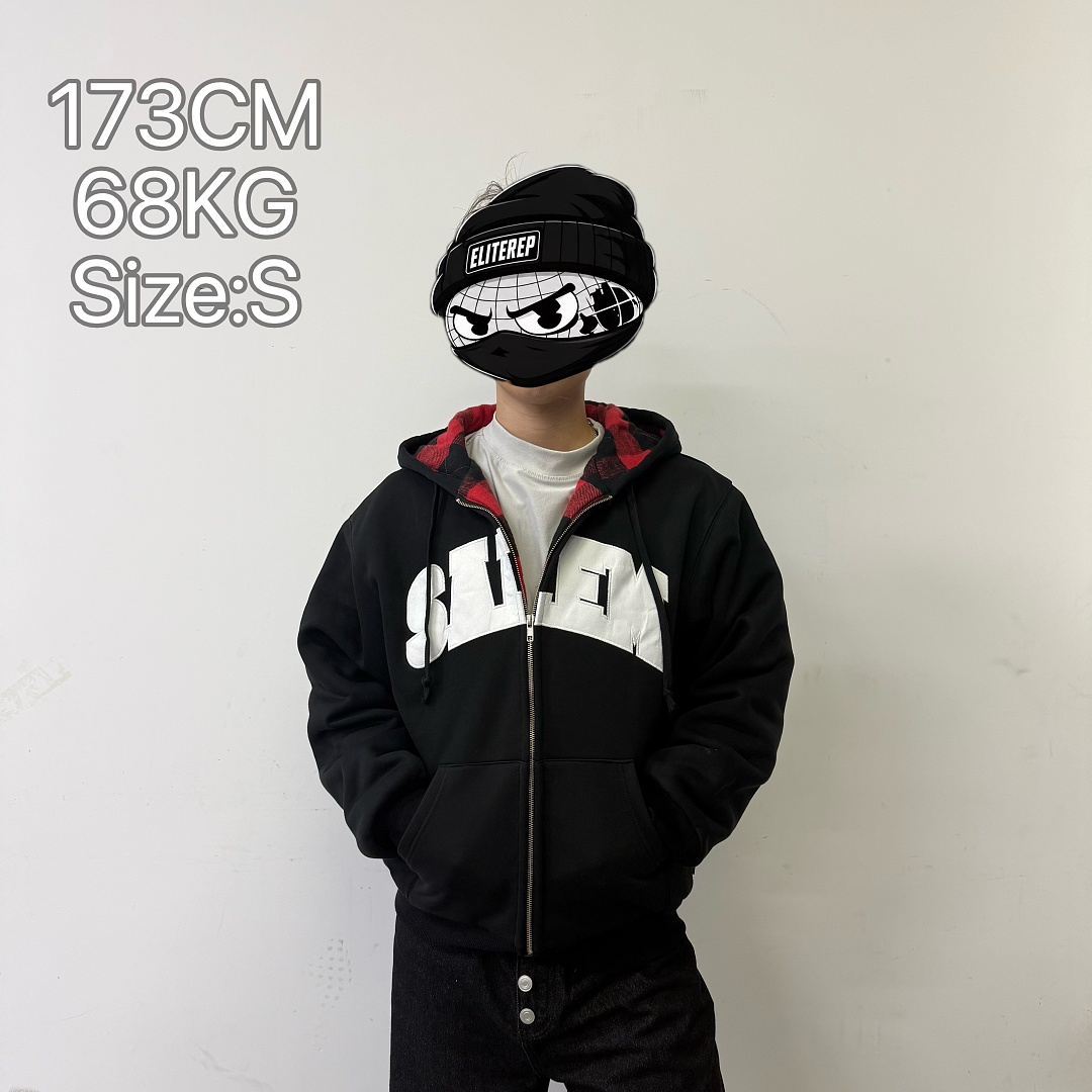 Supreme /SALEM Zip Up Hooded Sweatshirt (Black) - Image 5
