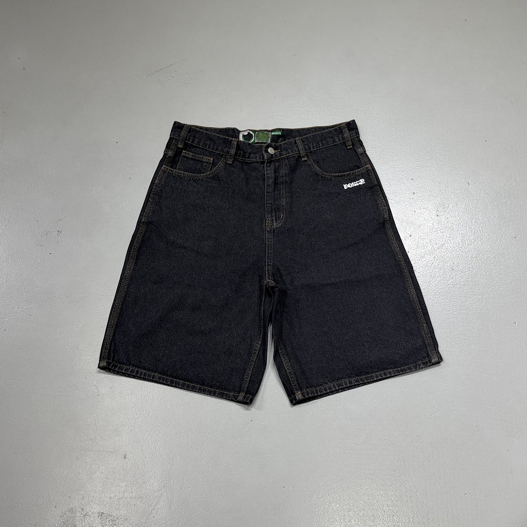 Poser Leaf Embroidered Denim Shorts - Image 4