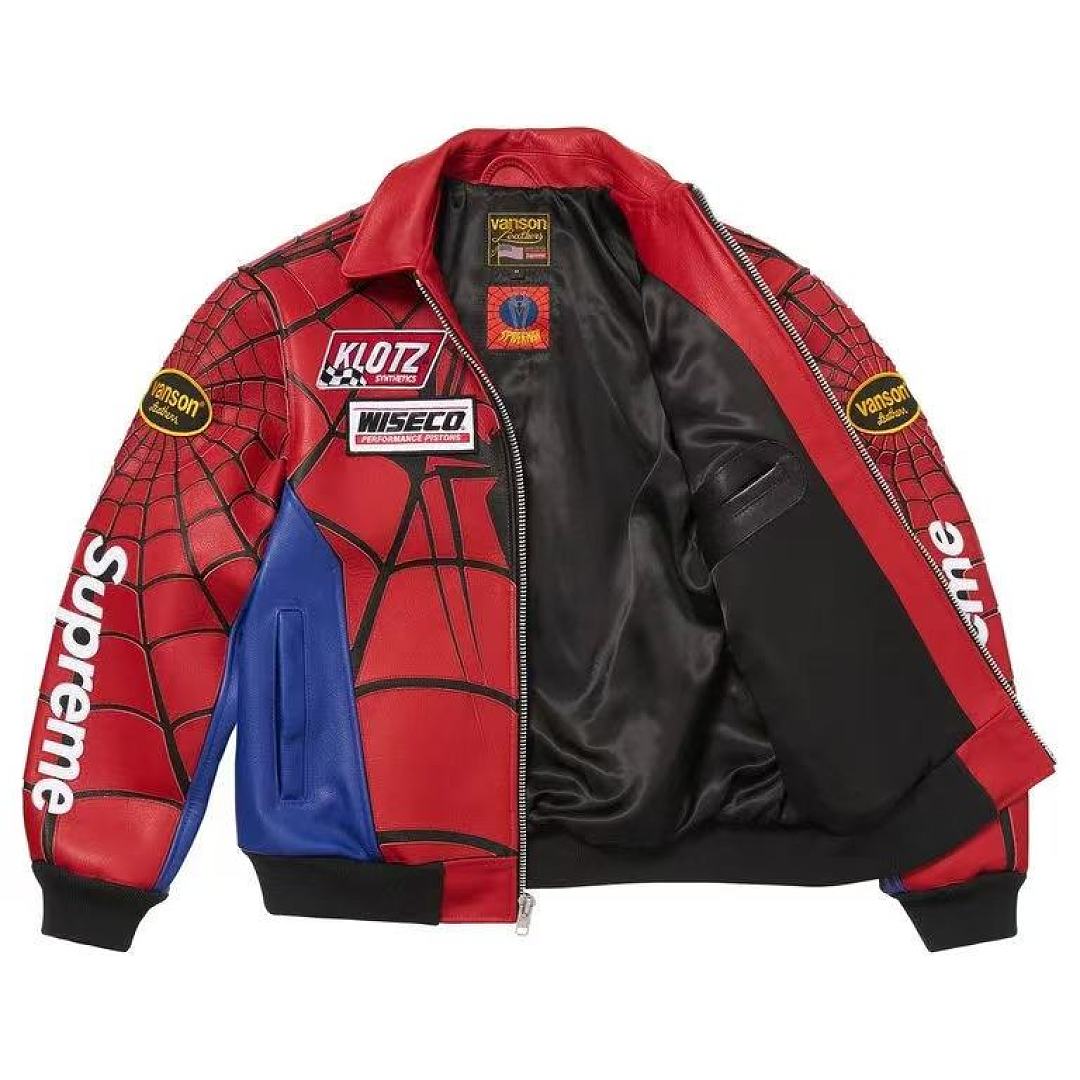 Sp5der Real Leather Jacket (Red) - Image 3