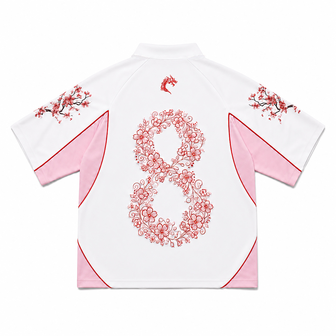 Unbranded "Hanami" Heavy Embroidery Satin Jersey - Image 3