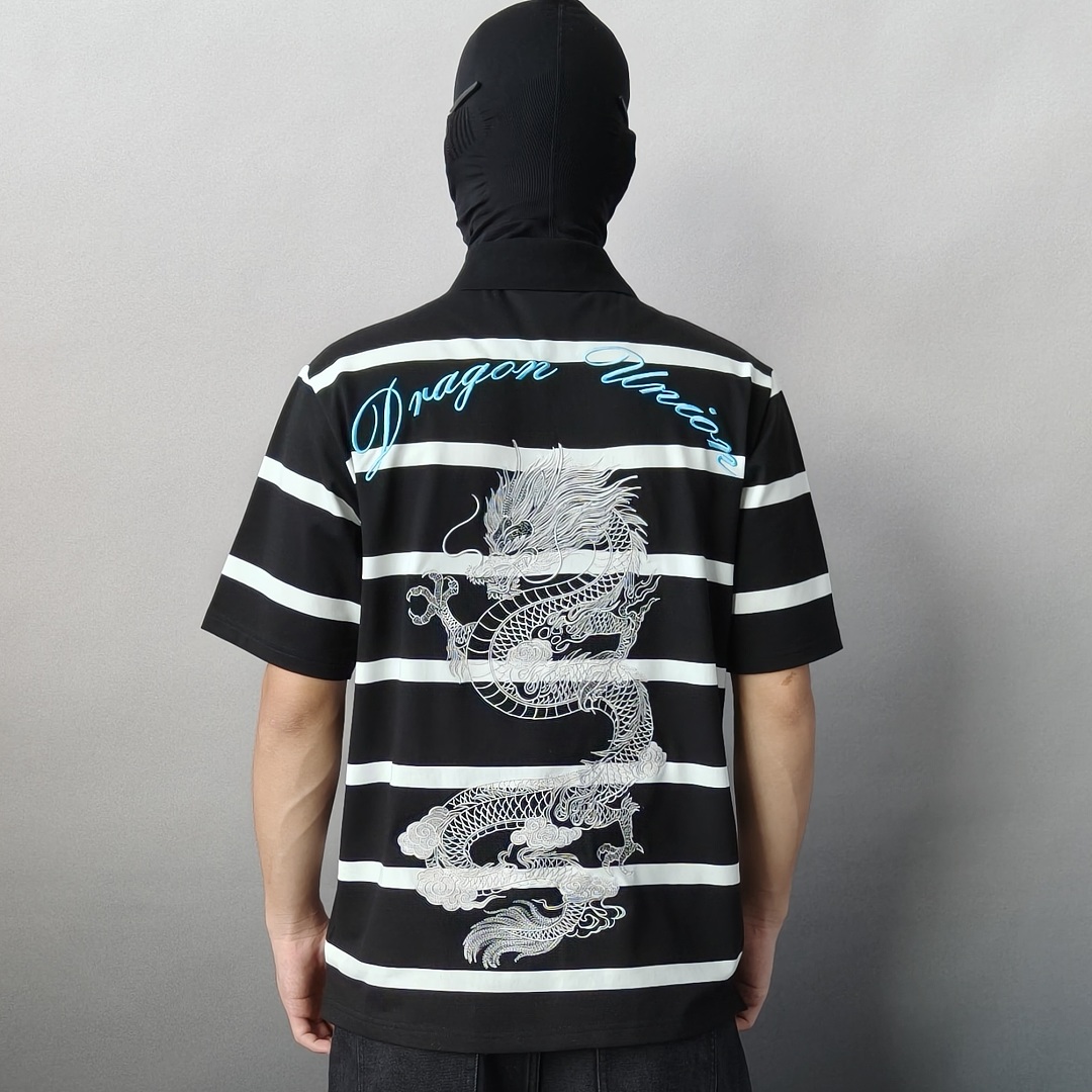 Dragon Union Striped Dragon Embroidery Polo - Image 6