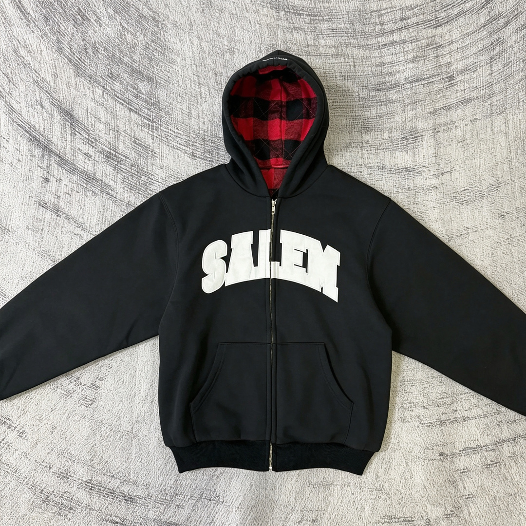 Supreme /SALEM Zip Up Hooded Sweatshirt (Black)