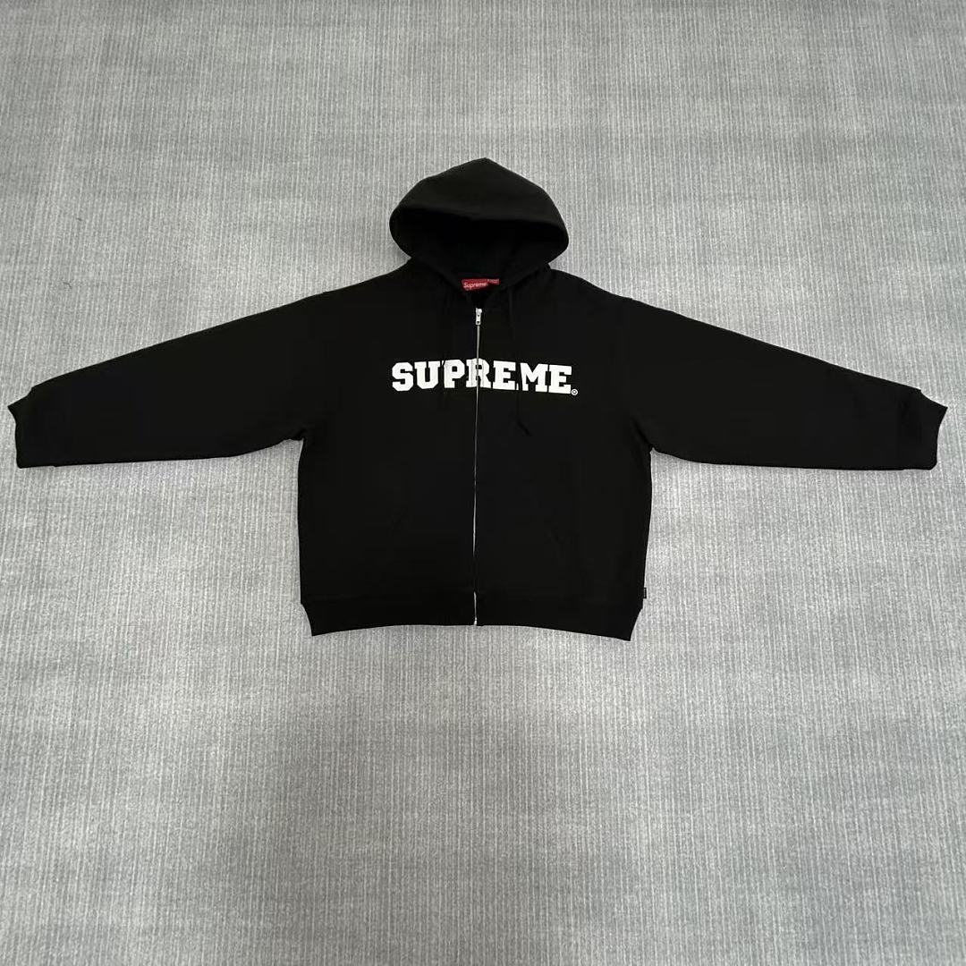 Supreme Collegiate Appliqué Zip Up Hooded Sweatshirt - Image 4