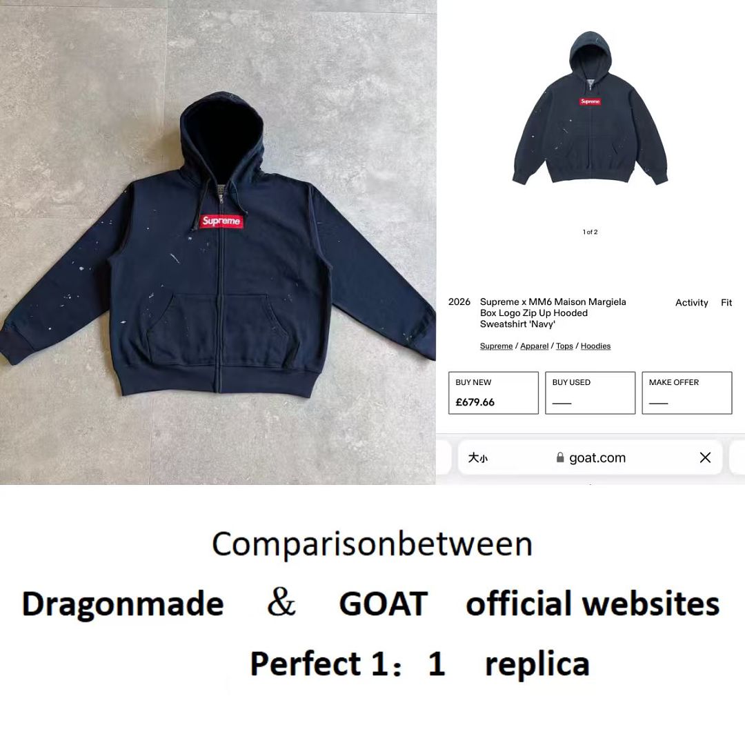 Supreme MM6 ZIP UP HOODIE BEST Baby Blue ! - Image 8