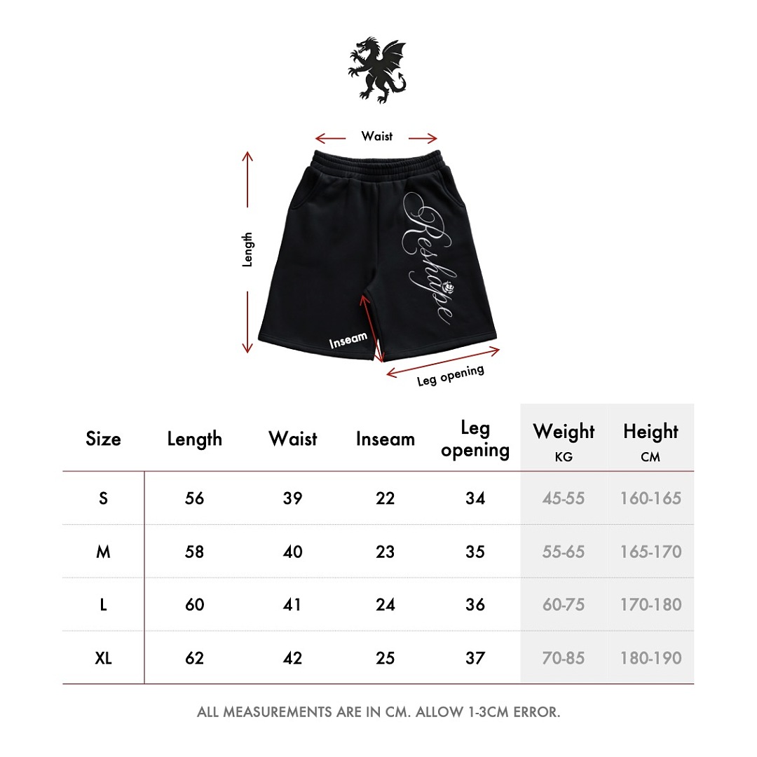 Thorn Rose Baggy Shorts (Black) - Image 2