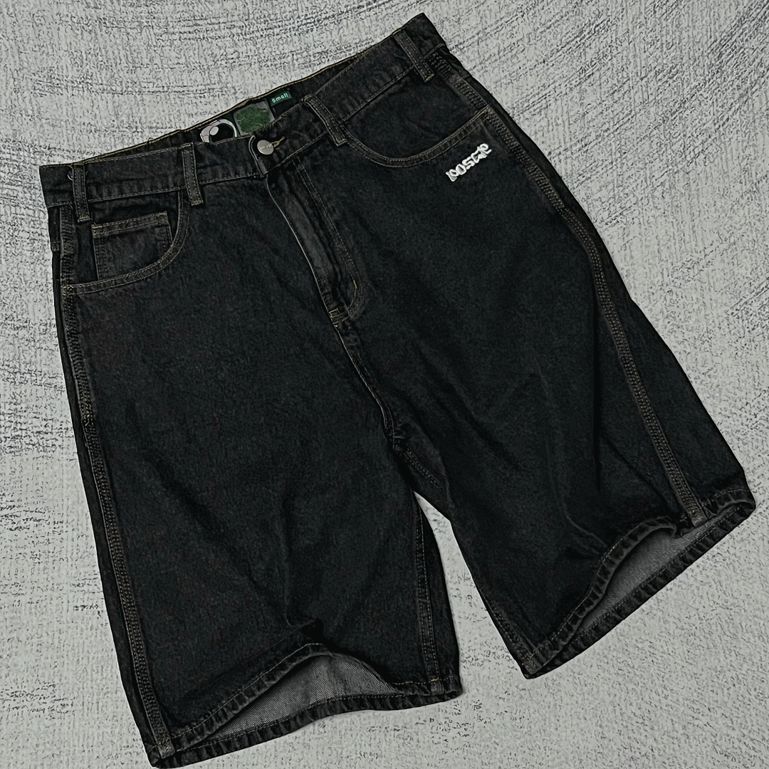 Poser Leaf Embroidered Denim Shorts - Image 7
