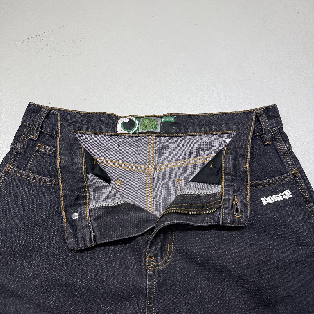Poser Leaf Embroidered Denim Shorts - Image 5