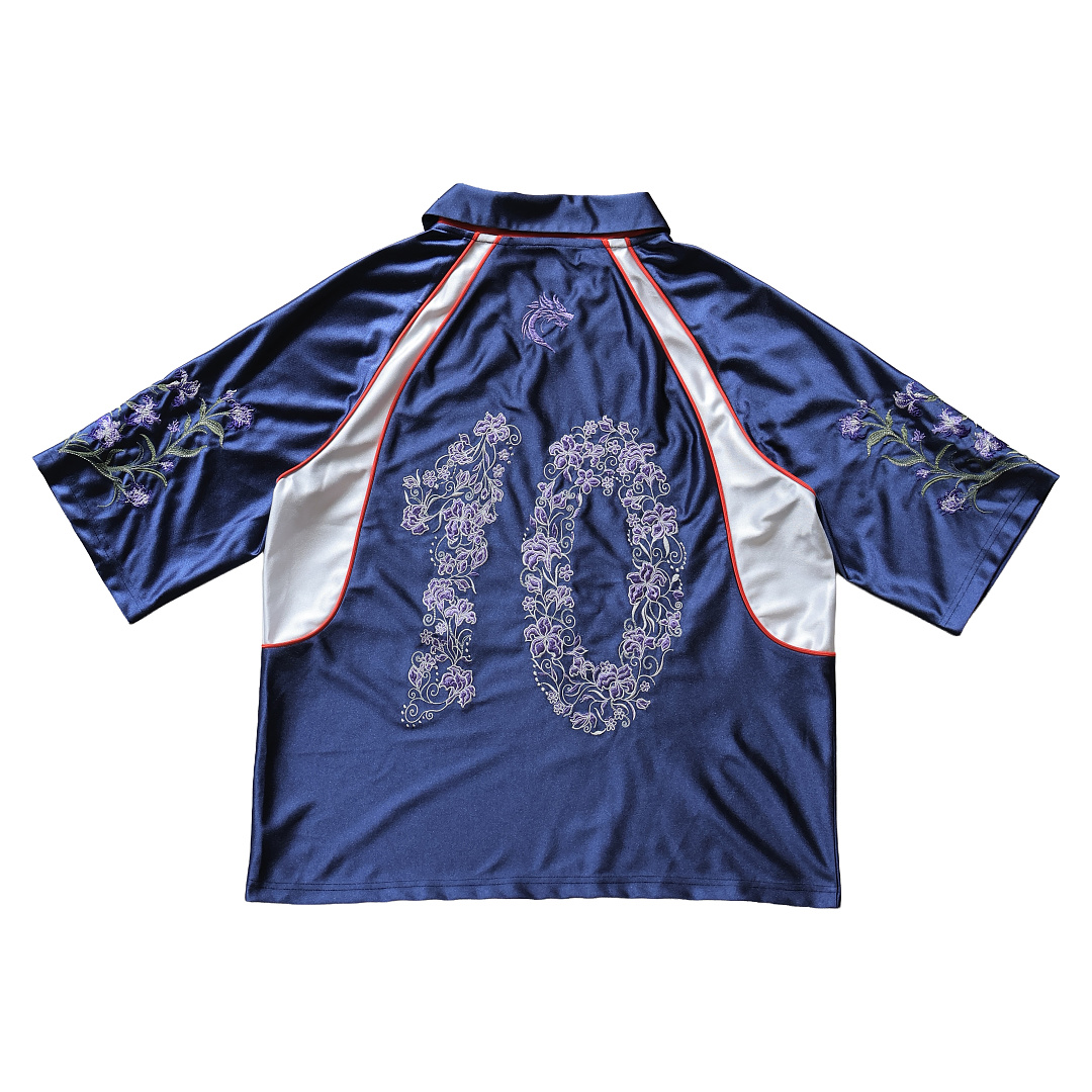 Unbranded "Night Garden" Heavy Embroidery Satin Jersey - Image 7
