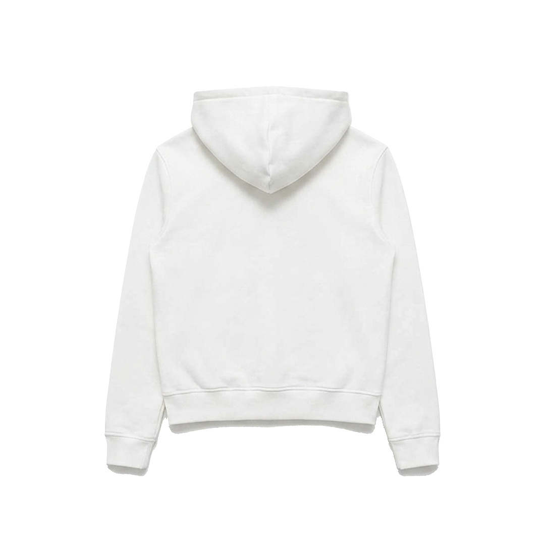 Unbranded GSM White Zip-Up Hoodie (Slim Fit, Regular Shoulder Design) - Image 3