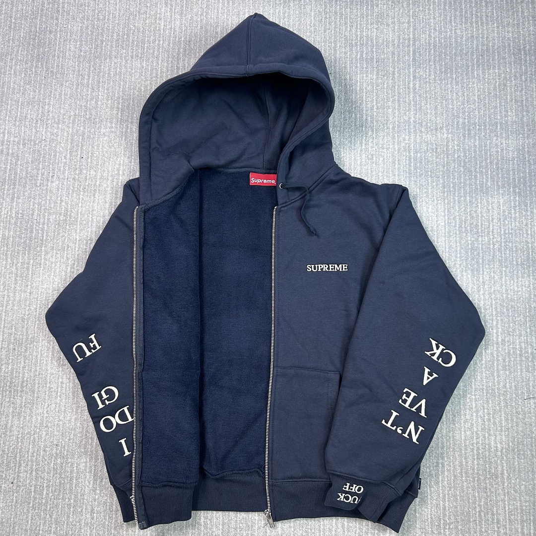 Supreme FW25 IDGAF Zip Up Hooded Sweatshirt - Image 3