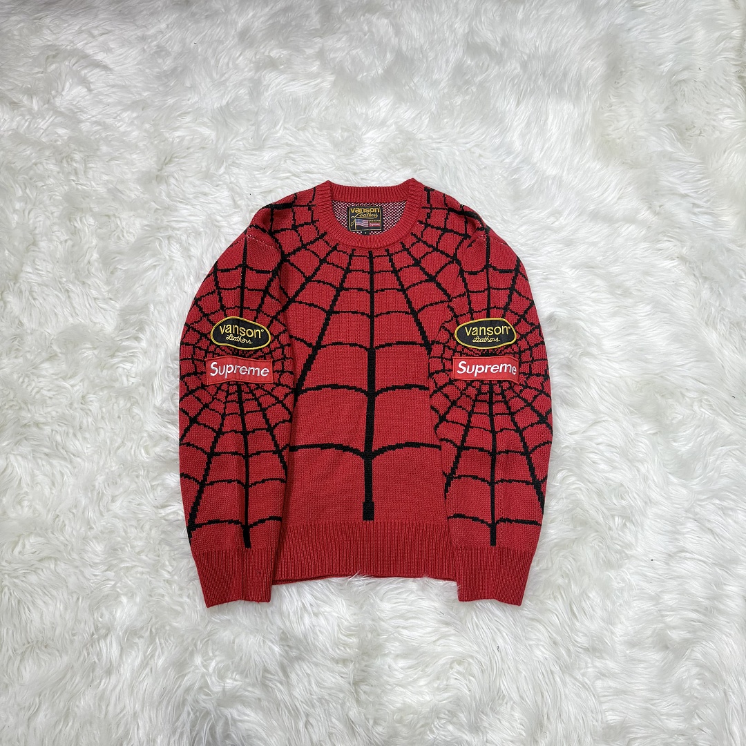 Supreme Spiderman Knit Sweater (Red) - Image 10