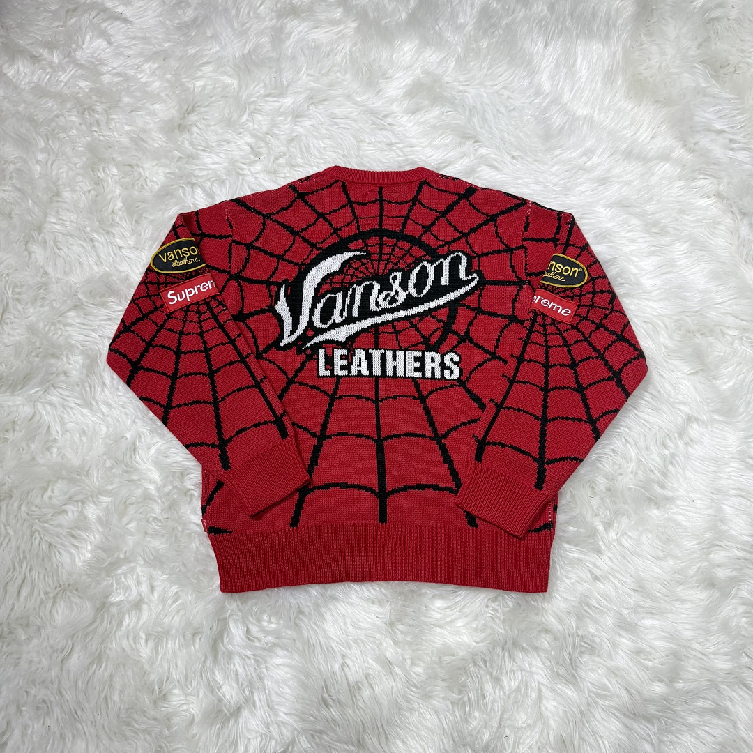 Supreme Spiderman Knit Sweater (Red) - Image 12