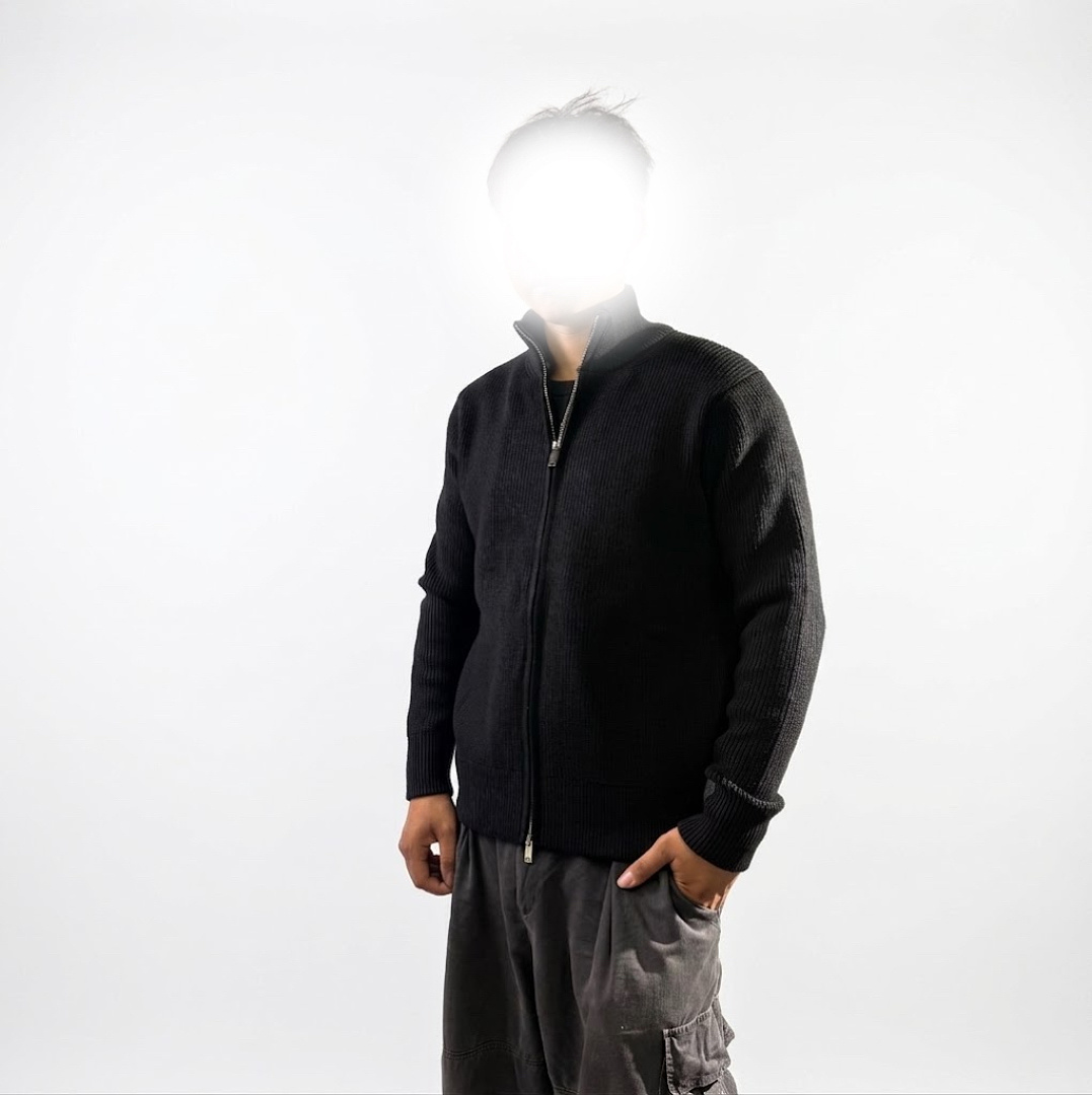 Maison Margiela Martin Margiela Black Wool Trucker Zip Sweater - Image 3