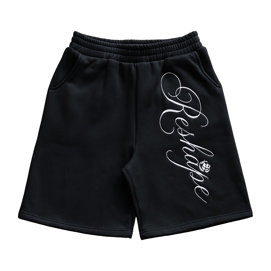 Thorn Rose Baggy Shorts (Black)