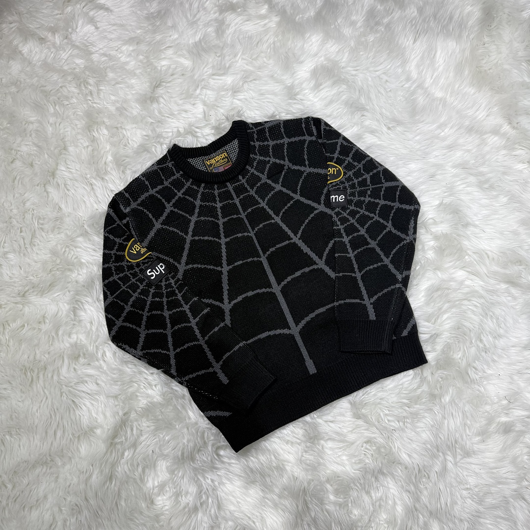 Supreme Spiderman Knit Sweater (Black) - Image 9