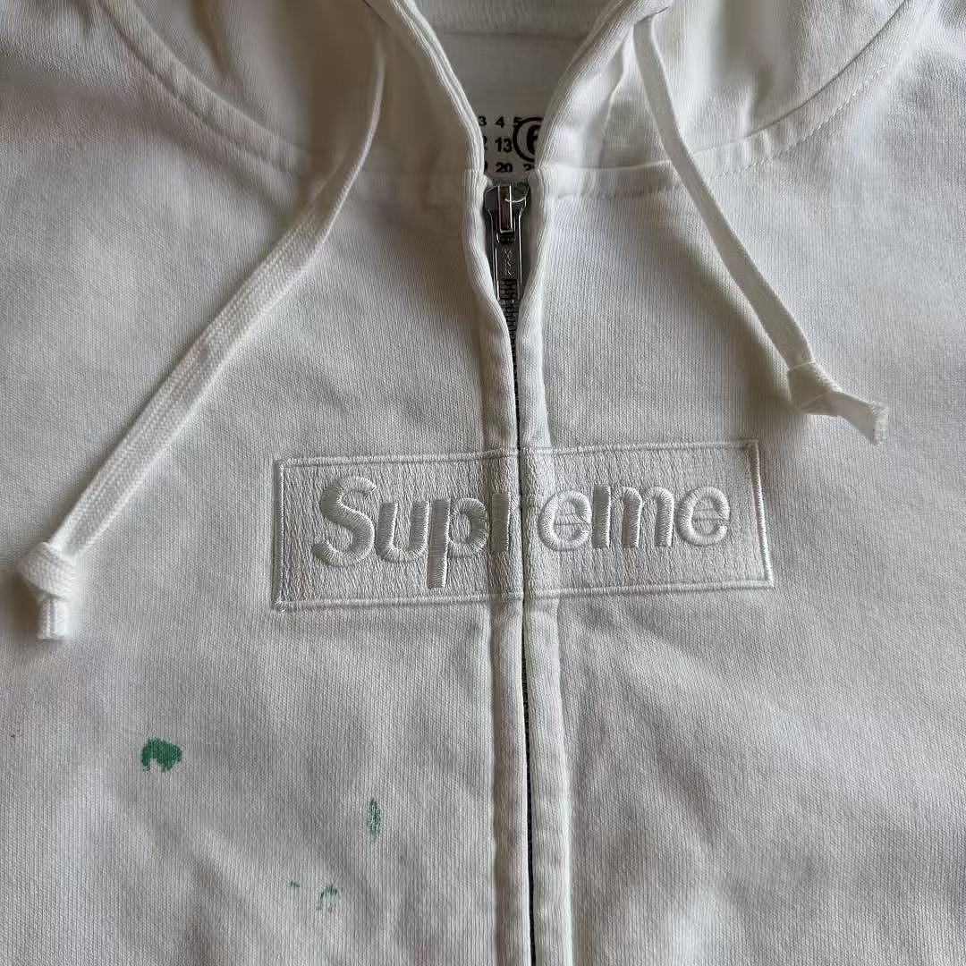 Supreme MM6 ZIP UP HOODIE BEST White ! - Image 10