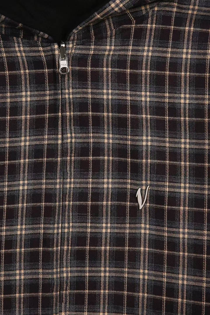 VRROCK VRK Reversible Plaid Zip-Hoodie V2 (Black/Brown) - Image 5