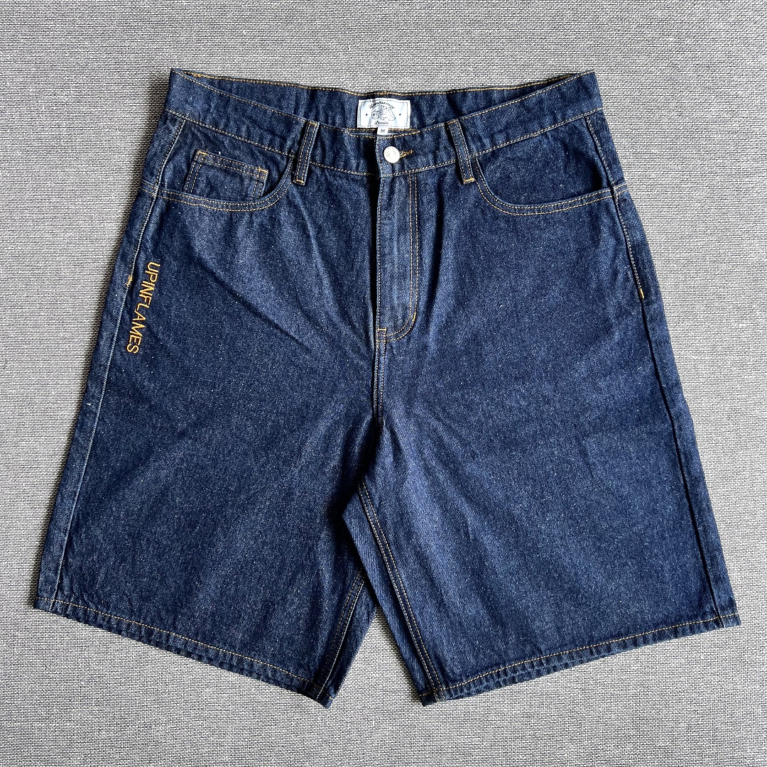 Up In Flames short Logo Jorts - Indigo - Image 4