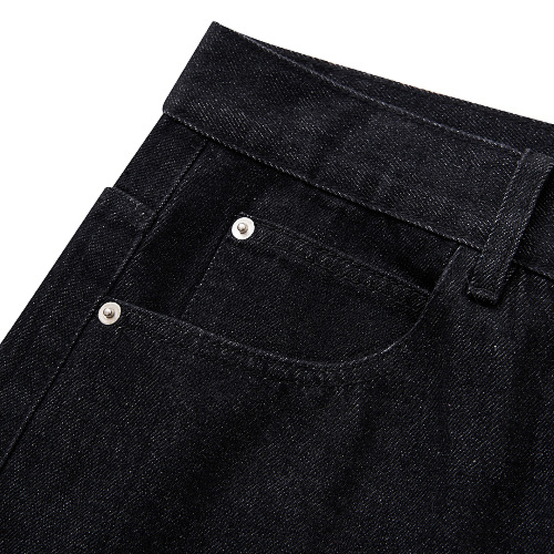 Unbranded Black Multi-Button Wide-Leg Jeans - Image 10