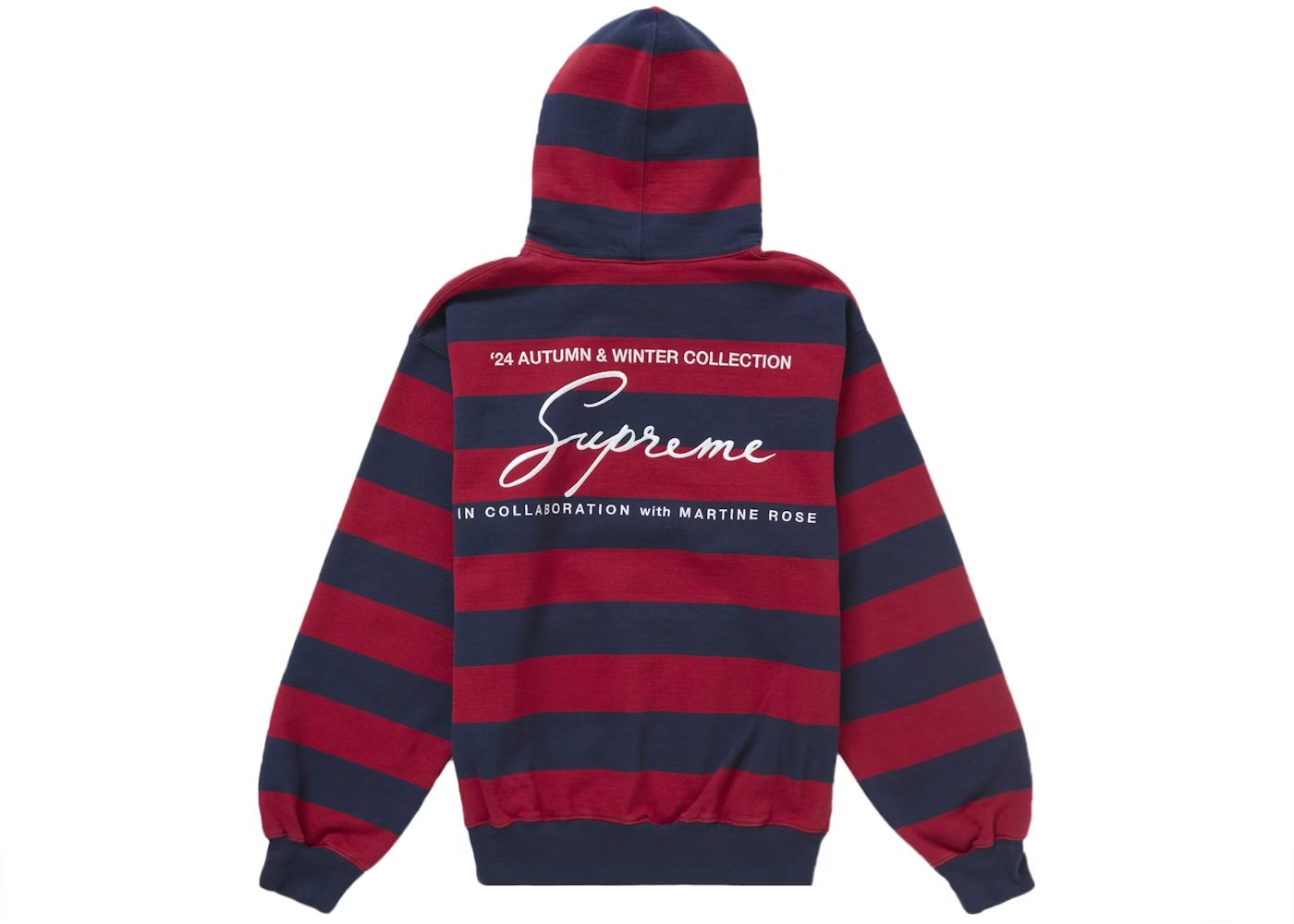 Supreme X Martine Rose Hooded Sweatshirt (Navy Red) - Image 2