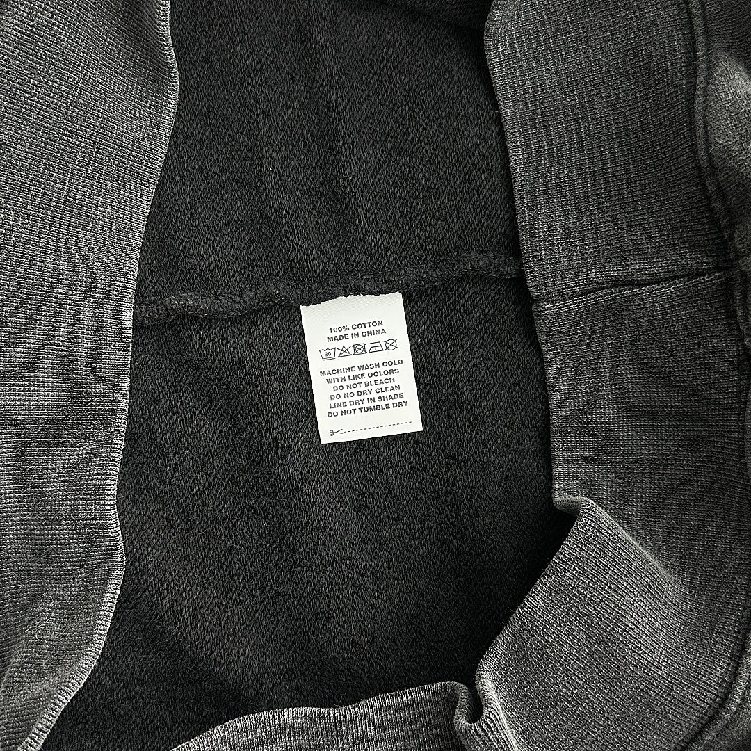Unbranded 520GSM "Washed Black" Boxy Hoodie (With Lobster Clasp Detail) - Image 9