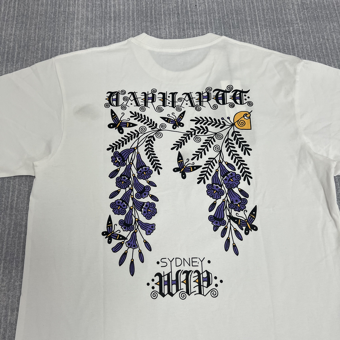 Carhartt WIP T-Shirt With A Floral And Butterfly Graphic Print On The Back - Image 9