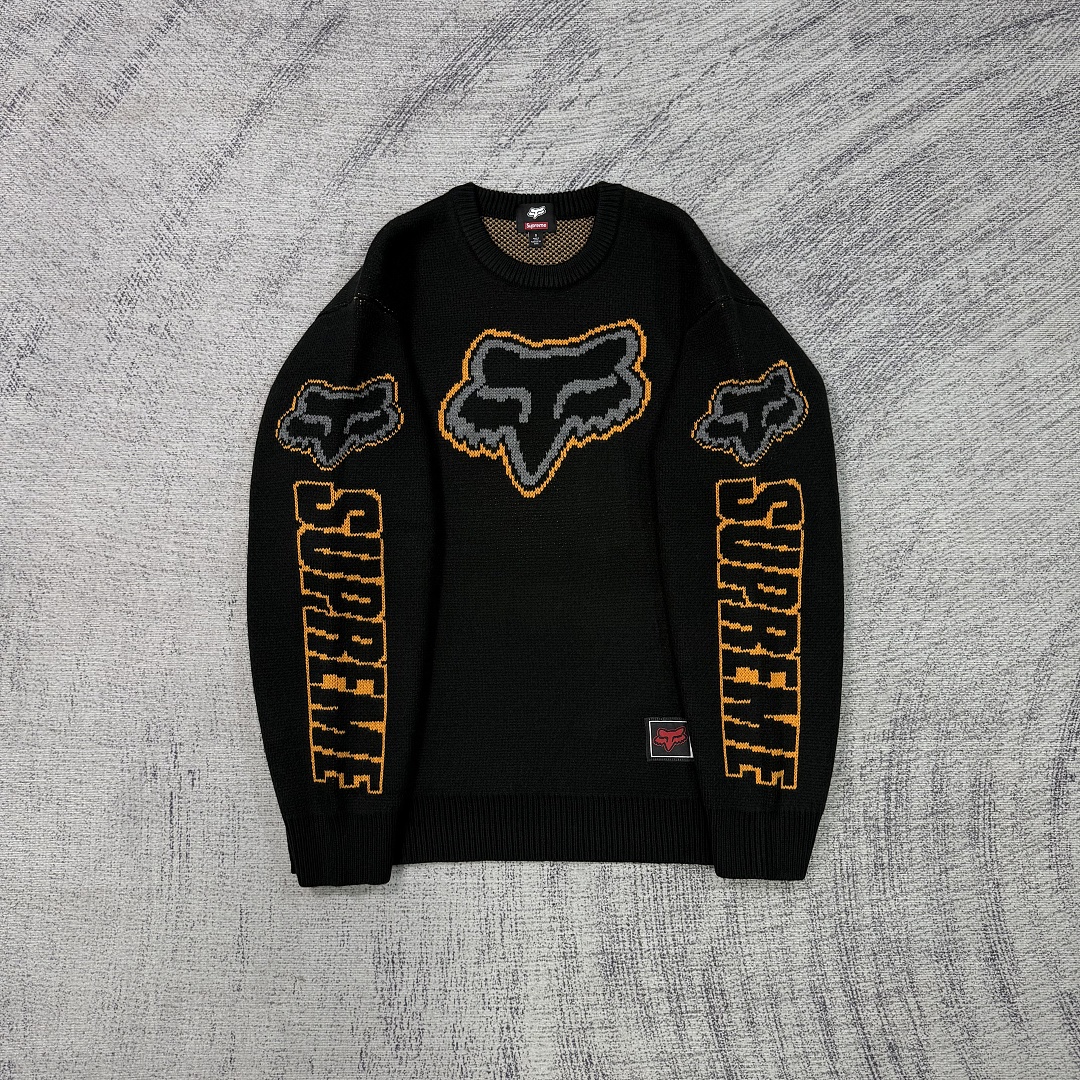 Supreme × Fox Racing FW25 WEEK9 Sweater (Black) - Image 6