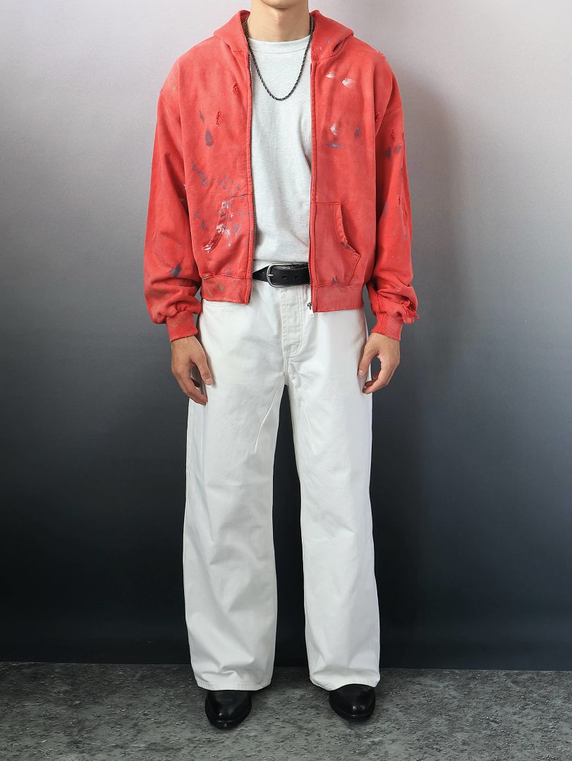 SOLVA "Atelier Destroy" Hand-Drawing Washed Zip Hoodie - Image 5