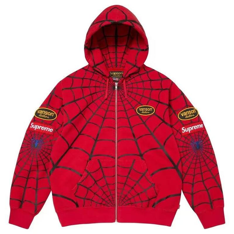 Sp5der Zip Hoodie (Red)