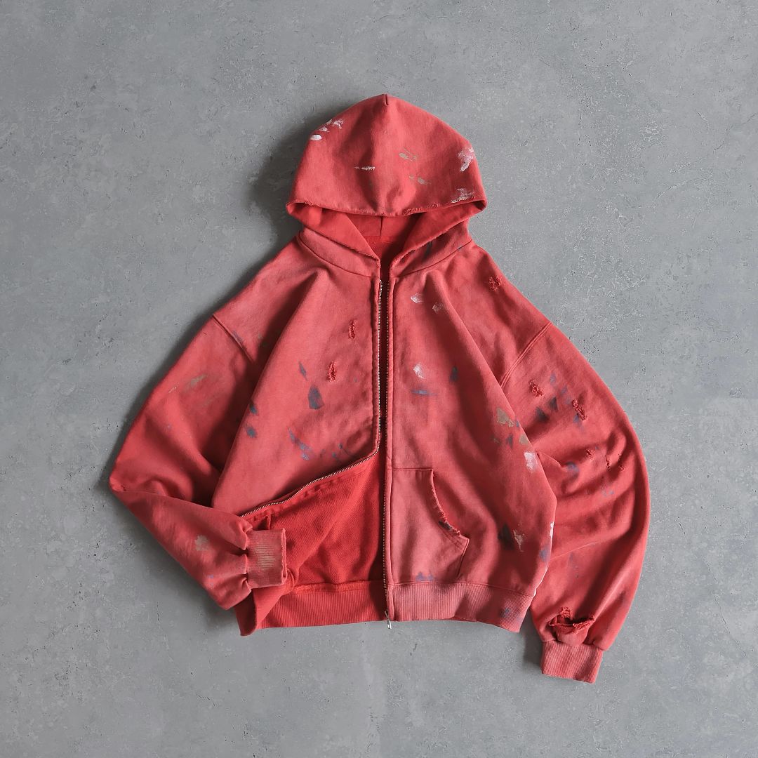 SOLVA "Atelier Destroy" Hand-Drawing Washed Zip Hoodie - Image 13