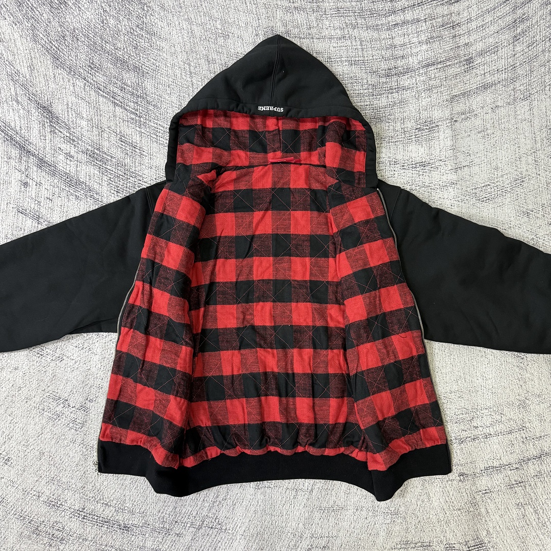 Supreme /SALEM Zip Up Hooded Sweatshirt (Black) - Image 10