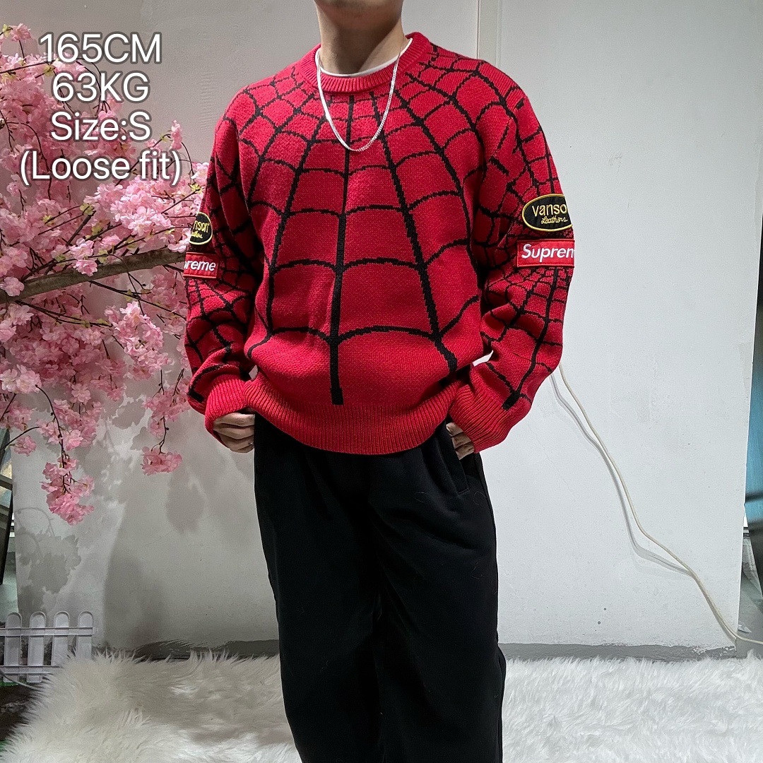 Supreme Spiderman Knit Sweater (Red) - Image 3
