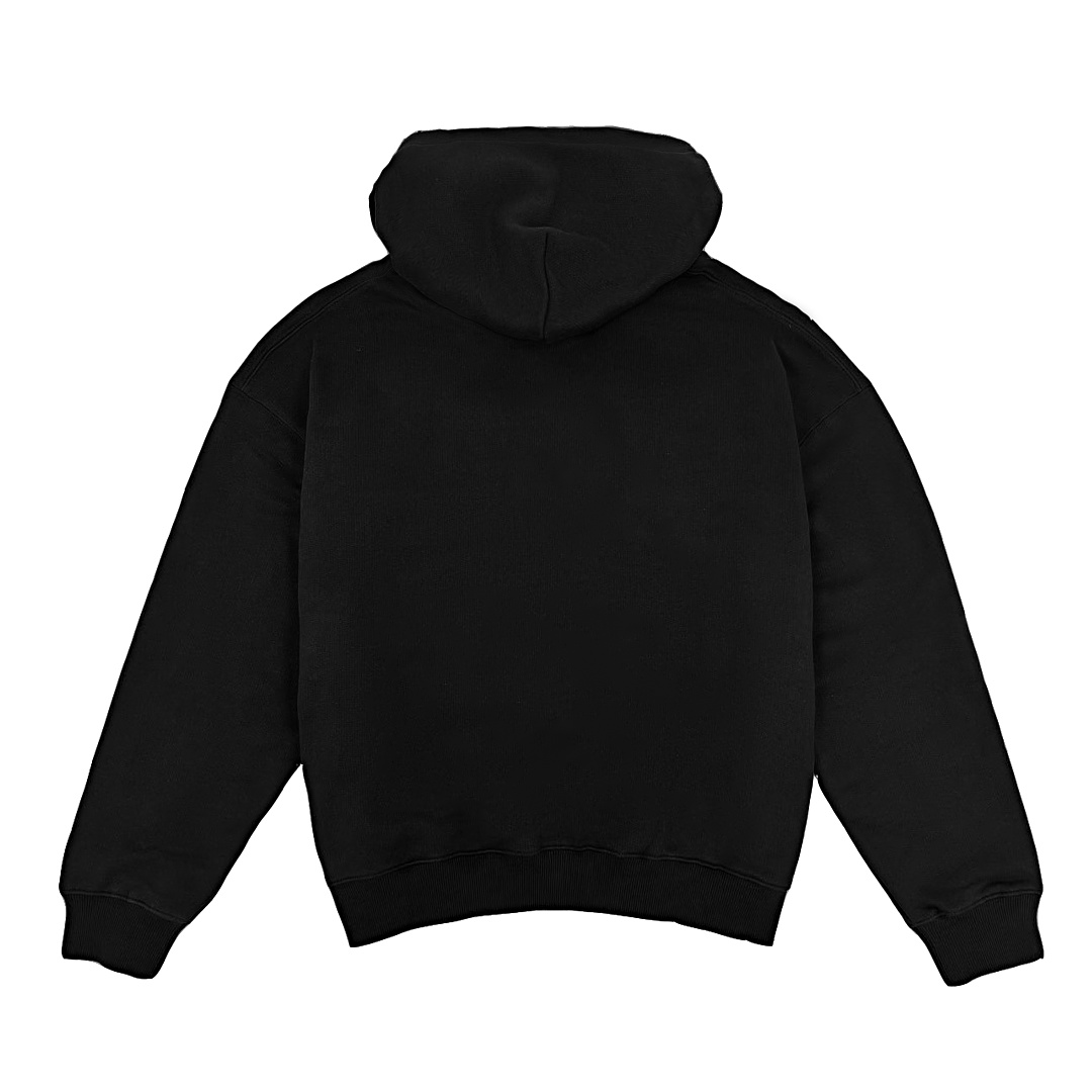 Unbranded GSM Boxy Black Cotton Hoodie - Image 3