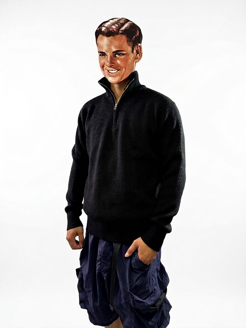 Maison Margiela Martin Margiela Black Wool Trucker Zip Sweater - Image 3