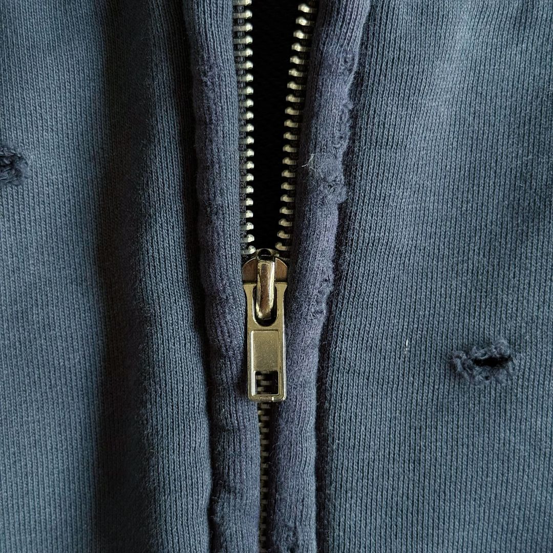 SOLVA "Atelier Destroy" Hand-Drawing Washed Zip Hoodie (Navy) - Image 5
