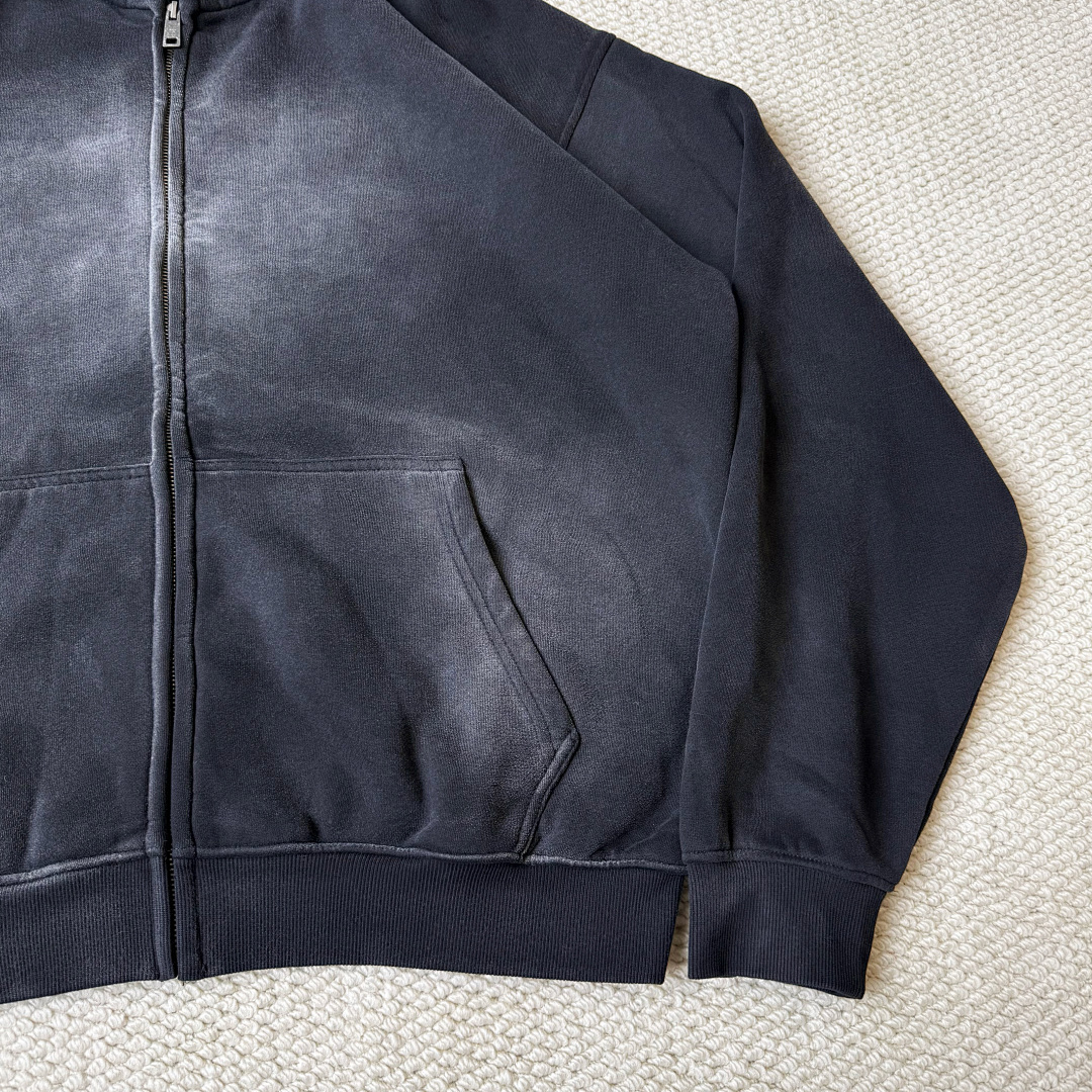 Dragon Union Dragonunion Dirty Fit Zip Hoodie (Black) - Image 5