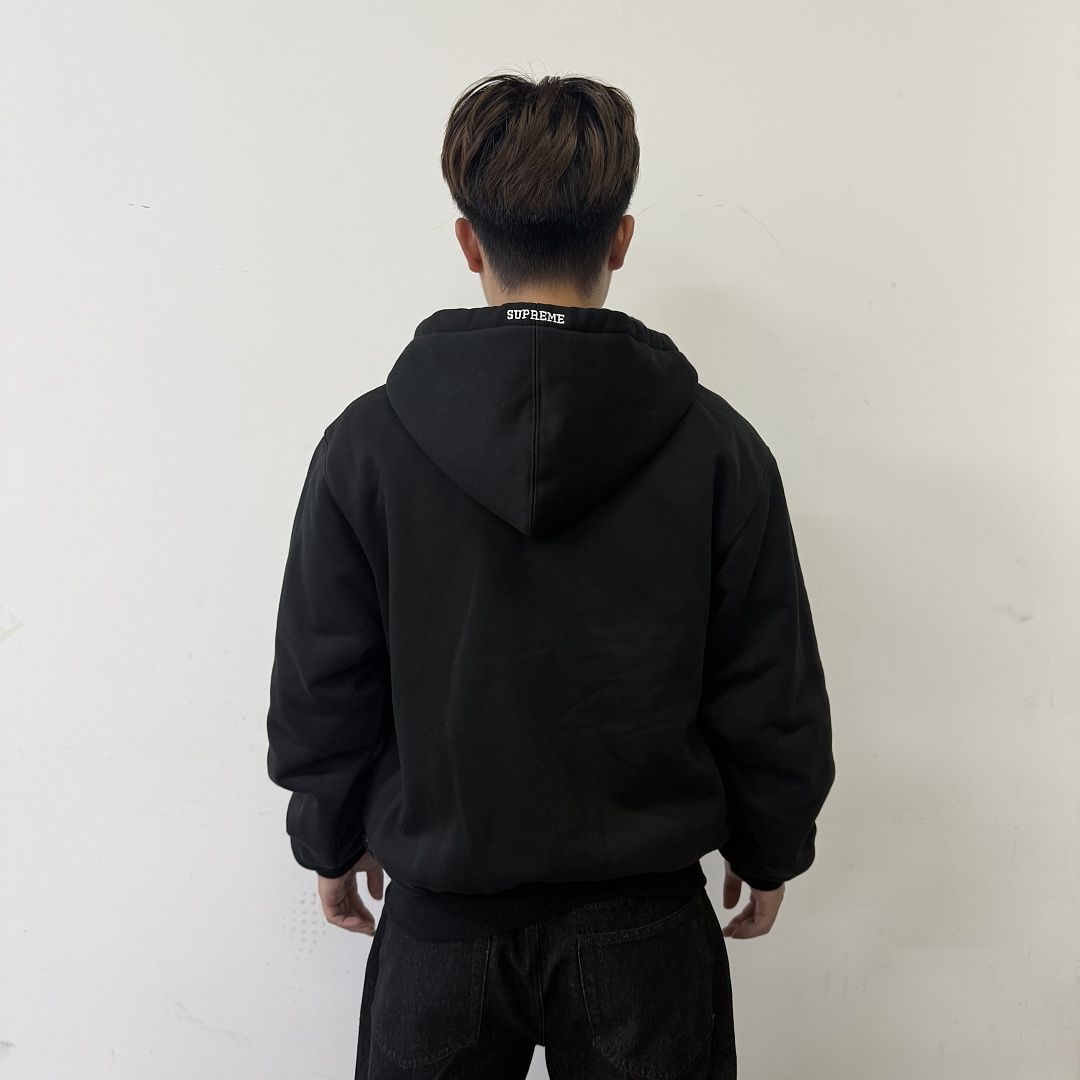 Supreme /SALEM Zip Up Hooded Sweatshirt (Black) - Image 6