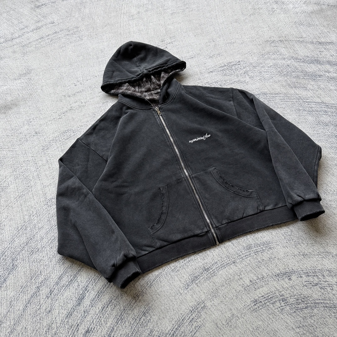 Experiment 5 Reversible Plaid Zip Hoodie - Image 2