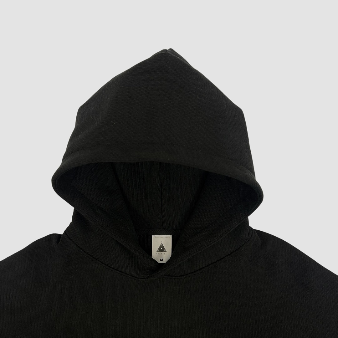 Unbranded GSM Boxy Black Cotton Hoodie - Image 4