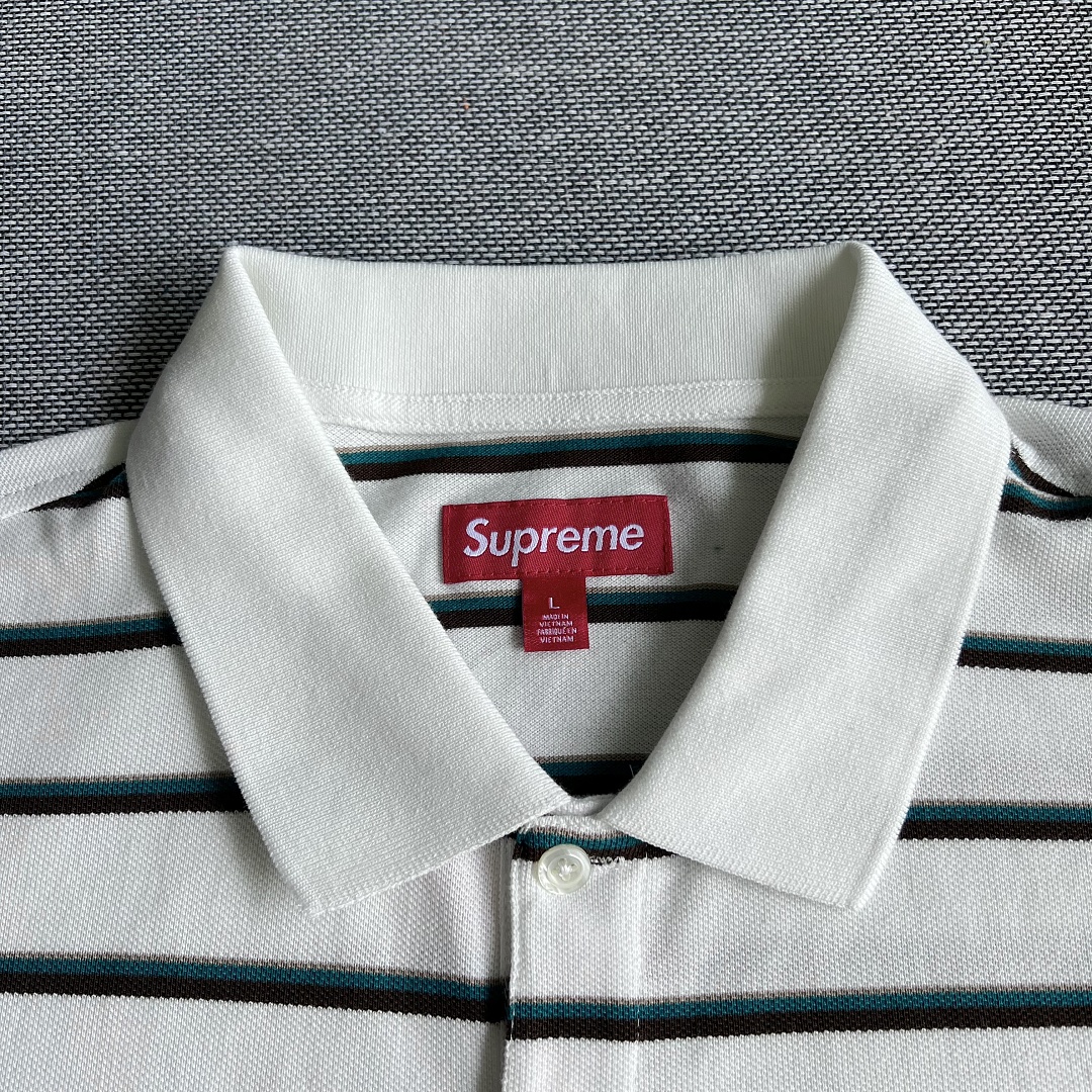 Supreme WEEK3 Washed Stripe Polo - Image 12